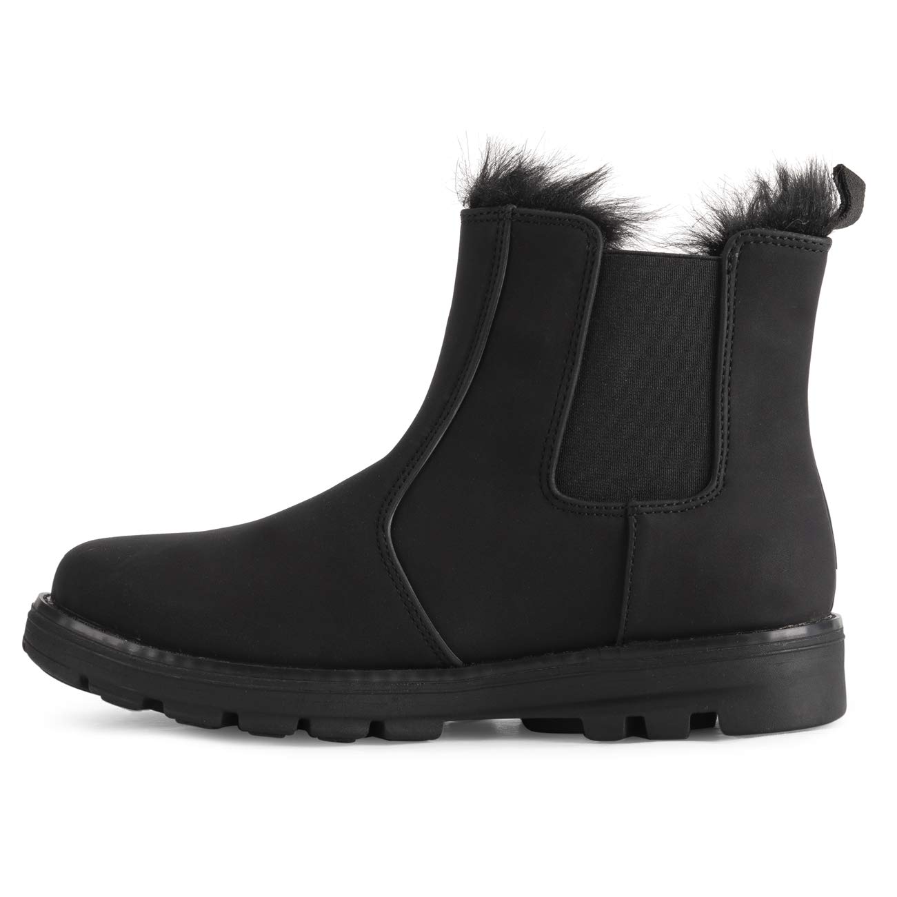 Polar Womens Memory Foam Chelsea Nubuck Boot Waterproof Rubber Welted Stitch Outsole Faux Fur Lined - Image 3