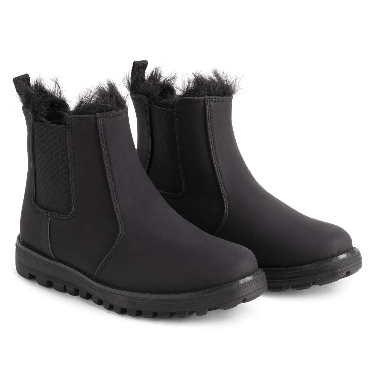 Polar Womens Memory Foam Chelsea Nubuck Boot Waterproof Rubber Welted Stitch Outsole Faux Fur Lined - Image 7