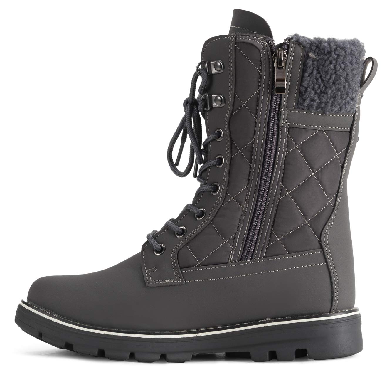 POLAR Womens Memory Foam Outside Pocket Inside Zip Thermal Waterproof Deep Tread Rubber Sole Snow Boots - Image 3