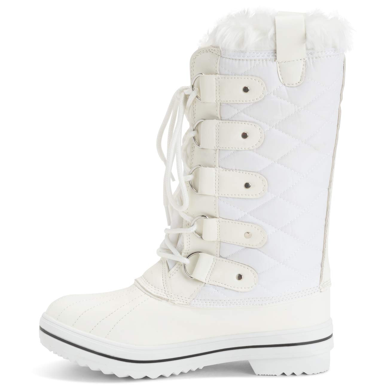 POLAR Womens Snow Boot Nylon Tall Winter Fur Lined Snow Warm Waterproof Rain Boot - Image 5